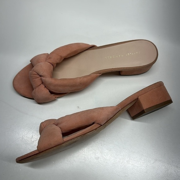 Loeffler Randall Elsie Suede Knot Slide Open Toe Sandal Shoes Pink Size 9.5 - Picture 1 of 9